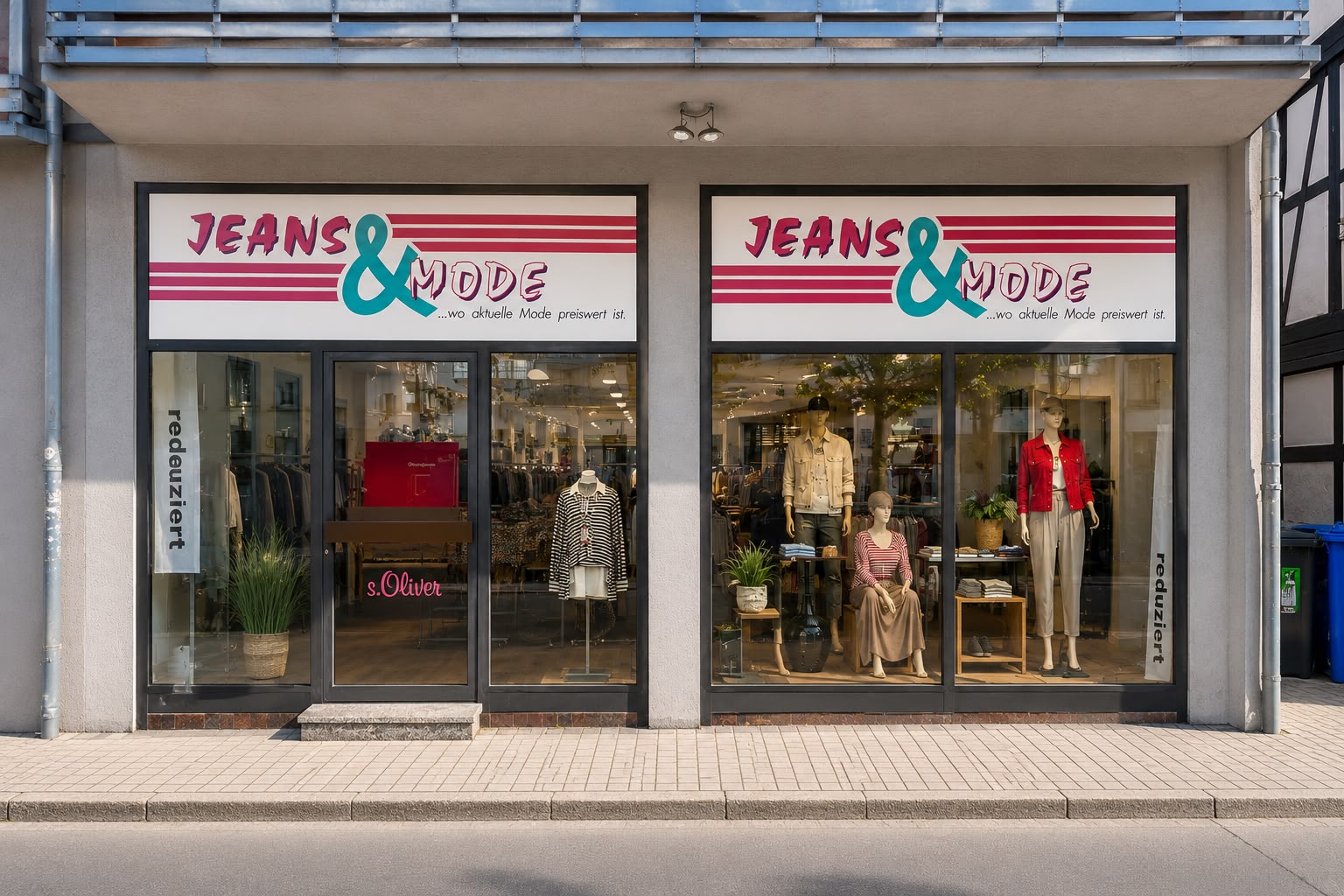 Jeans&Mode Schaufenster in der Ludwigstraße